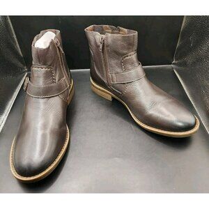 Clarks Collection Dark Brown Leather Ankle Boots - Camzin LoopSize 7 NWOB